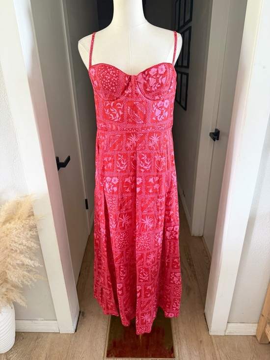 Agua By Agua Bendita Mambo Linen Floral Midi 
Dress Sz L MSRP $750 - Picture 5 of 10